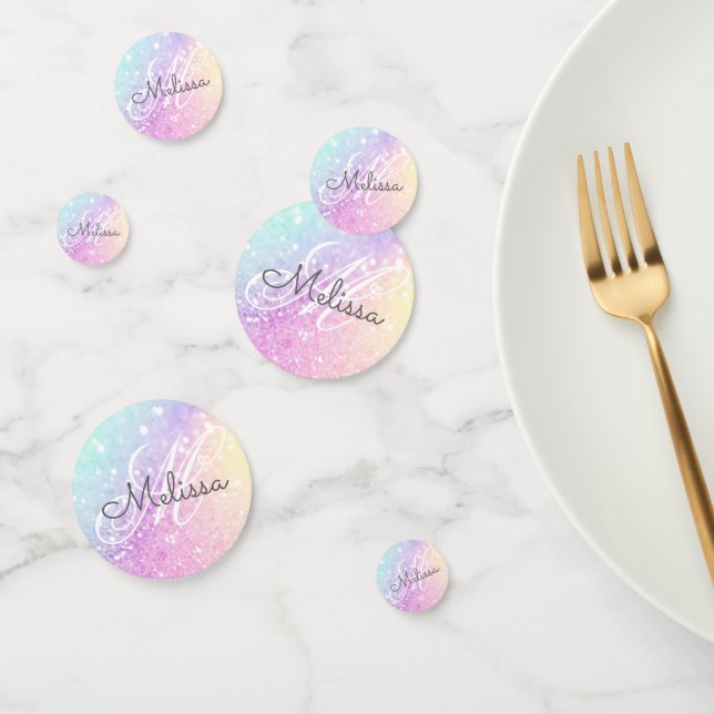 Personalized Girly Glam Holographic Glitter Confetti (Group)