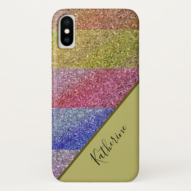 Personalized Girly Glitter Sparkle Name  Case-Mate iPhone Case (Back)