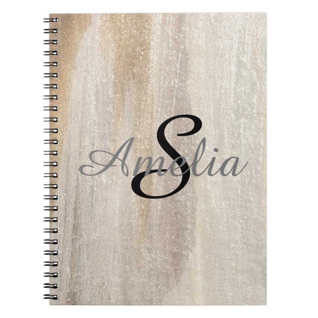 Personalized Girly Glitter Sparkles Name Notebook (Front)
