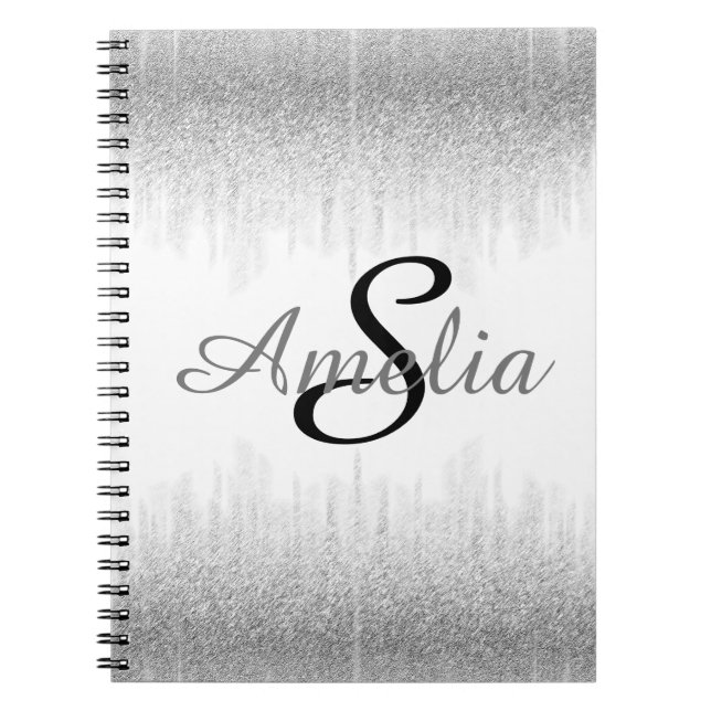 Personalized Girly Glitter Sparkles Name Notebook (Front)