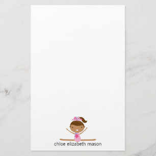 Personalized Girly Gymnastics Stationery