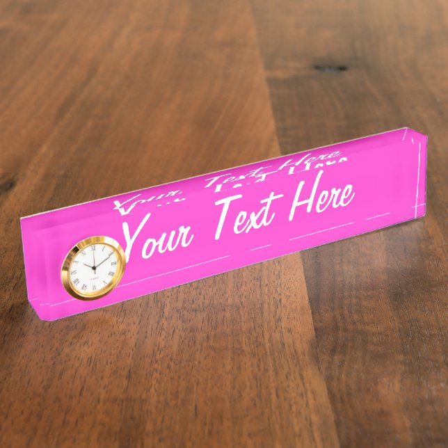Personalized Girly Hot Pink Colour Customize This! Nameplate (Side)