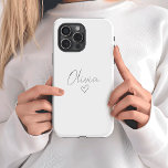 Personalized Girly iPhone Case with Name & Heart<br><div class="desc">Add a touch of charm to your device with this personalized girly iPhone case featuring your name and a delicate heart design. Combining sleek style with durable protection, this case is perfect for keeping your phone safe while showcasing your personality. A thoughtful gift for birthdays, holidays, or just because, it’s...</div>