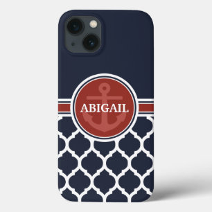 Personalized Girly Nautical Anchor Template iPhone 13 Case