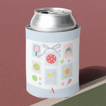 Personalized Girly Pickleball Stamps