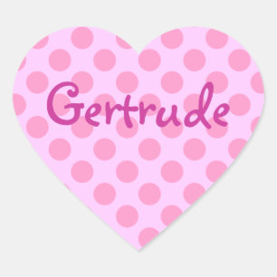 Personalized Girly Pink Polka Dot Pattern Heart Sticker