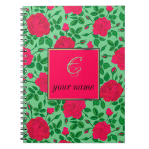 personalized girly pink roses and buds pattern