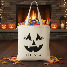 Personalized Girly Pumpkin Face Halloween