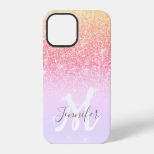 Personalized Girly Rainbow Glitter Sparkles Name iPhone 12 Pro Case