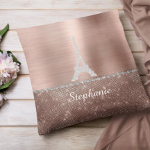 Personalized Girly Rose Gold Diamond Sparkle Paris