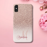 Personalized Girly Rose Gold Glitter Sparkles Name