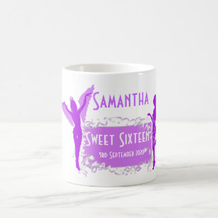 Personalized girly sweet sixteen coffee mug