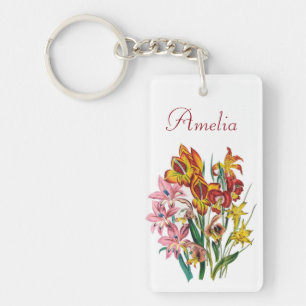 Personalized Gladioli Keychain