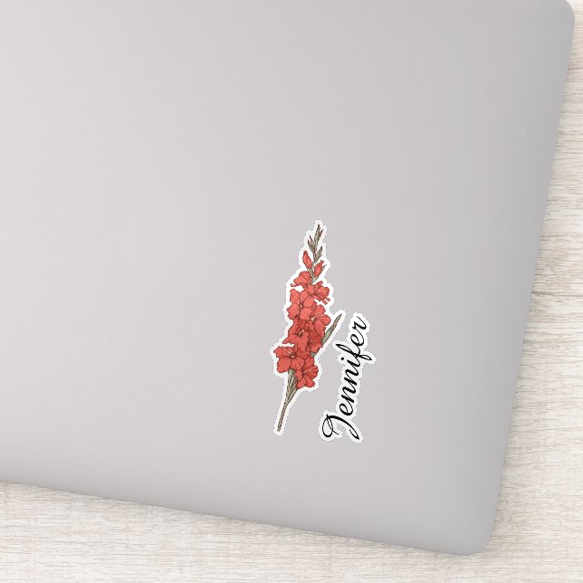 Personalized Gladiolus Floral Name Botanical (Detail)
