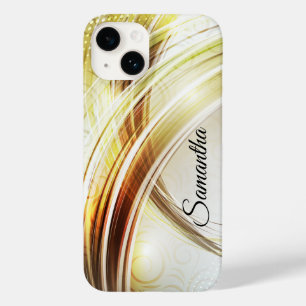 Personalized Glam Case-Mate with Gold Metal Look iPhone 14 Case