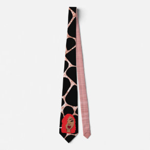 Personalized Glam Girls Black And Rose Gold Fancy  Tie