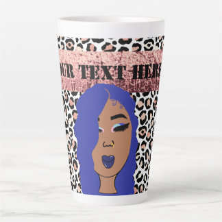 Personalized Glam Girls Sassy Cheetah Print Latte  Latte Mug