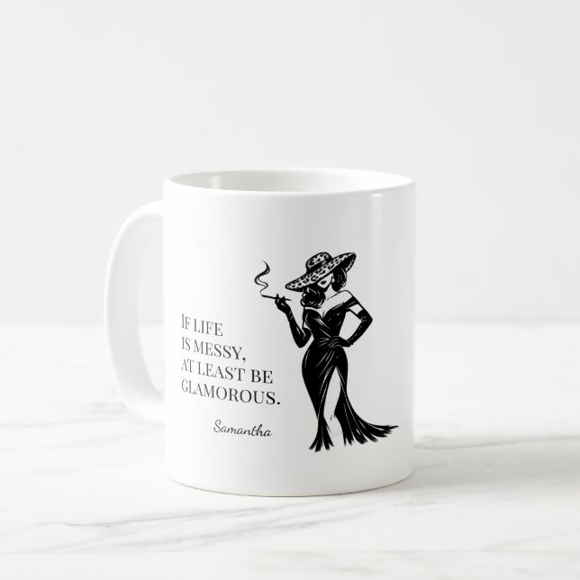 Personalized Glam Style Quote Design  Coffee Mug (Front Left)
