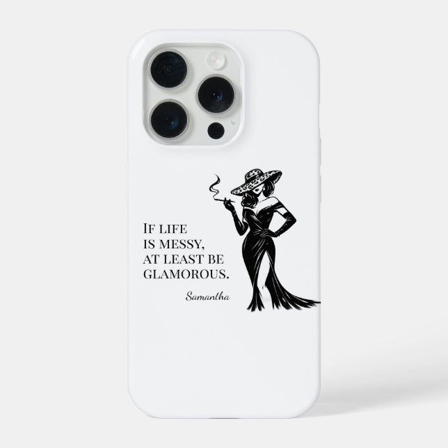 Personalized Glam Style Quote Design  iPhone Case (Back)
