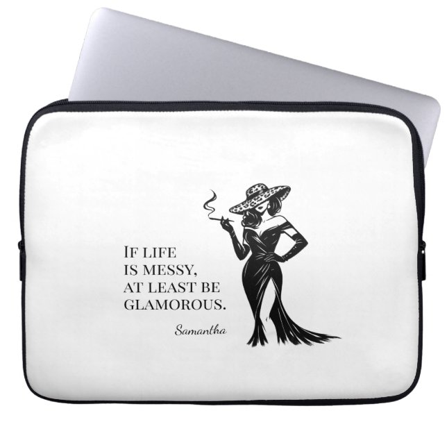 Personalized Glam Style Quote Design  Laptop Sleeve