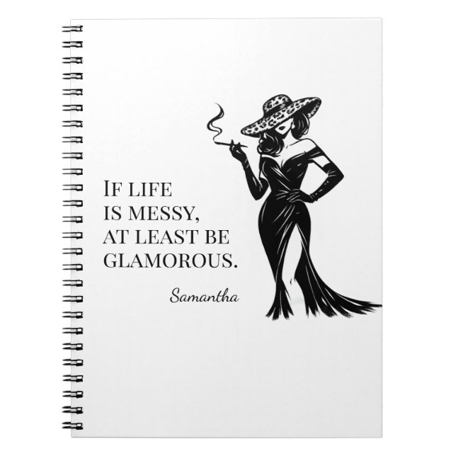 Personalized Glam Style Quote Design  Notebook (Front)