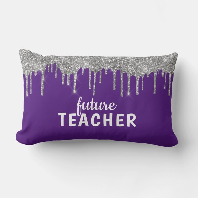 Personalized Glam Teacher Lumbar Pillow (Front)