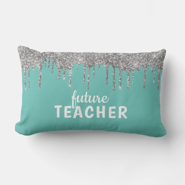 Personalized Glam Teacher Lumbar Pillow (Front)