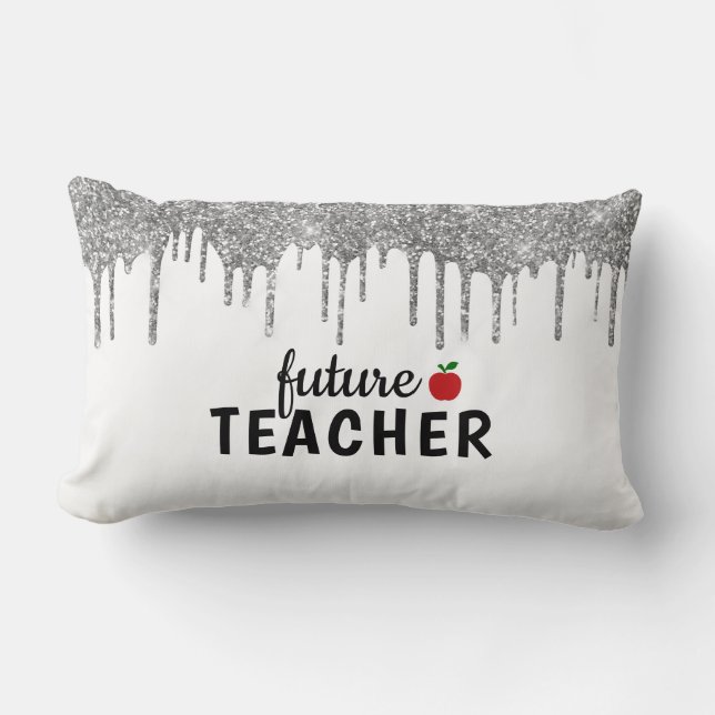 Personalized Glam Teacher Lumbar Pillow (Front)