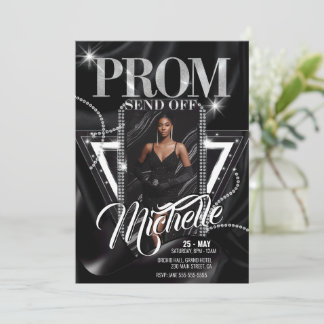 Personalized Glamourous Diamond PROM SEND-OFF Part Invitation
