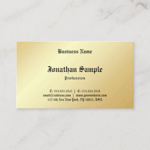 Personalized Glamourous Faux Gold Calligraphed Business Card