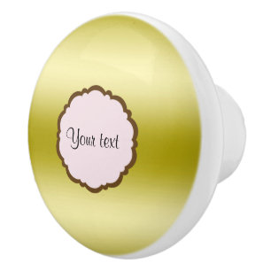 Personalized Glamourous Gold Ceramic Knob