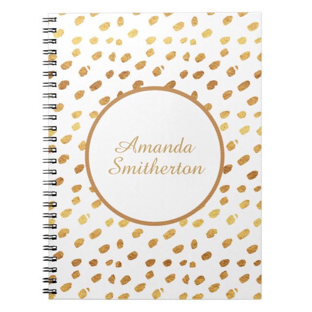 Personalized Glamourous White Gold Monogram Notebook (Front)