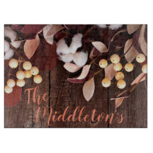 Personalized Glass Cutting Cotton Branch on Dark W Board