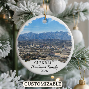 Personalized Glendale Ornament, Custom California Ceramic Ornament