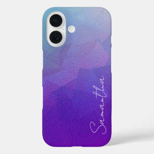 Personalized Glitter Abstract Blue & Purple iPhone 16 Case