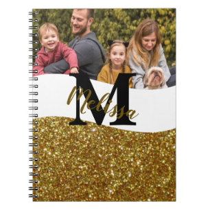 Personalized glitter and photo notebook
