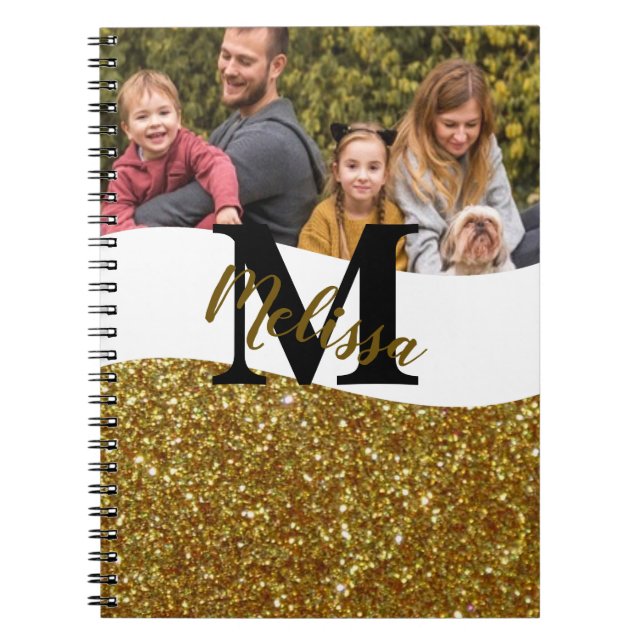 Personalized glitter and photo notebook (Front)