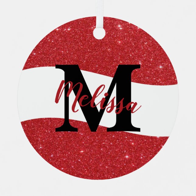 Personalized glitter  ceramic ornament (Front)