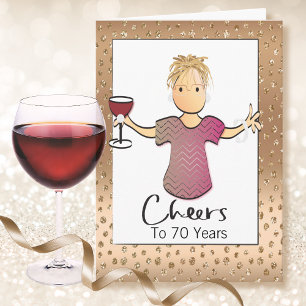 Personalized Glitter Glam 70 Birthday Card for Her
