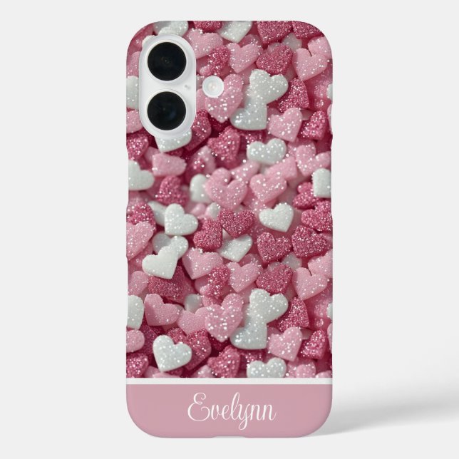 Personalized Glitter Hearts Love/Valentine's Day  Case-Mate iPhone Case (Back)
