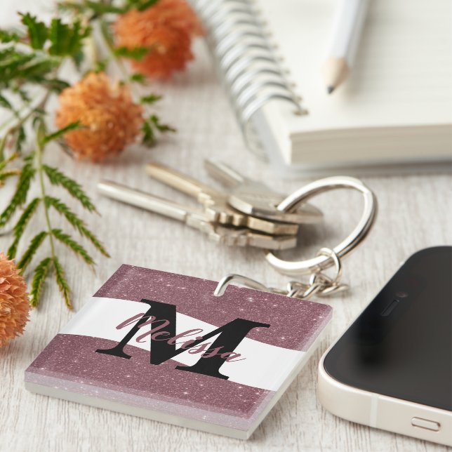 Personalized glitter  keychain (Front Right)