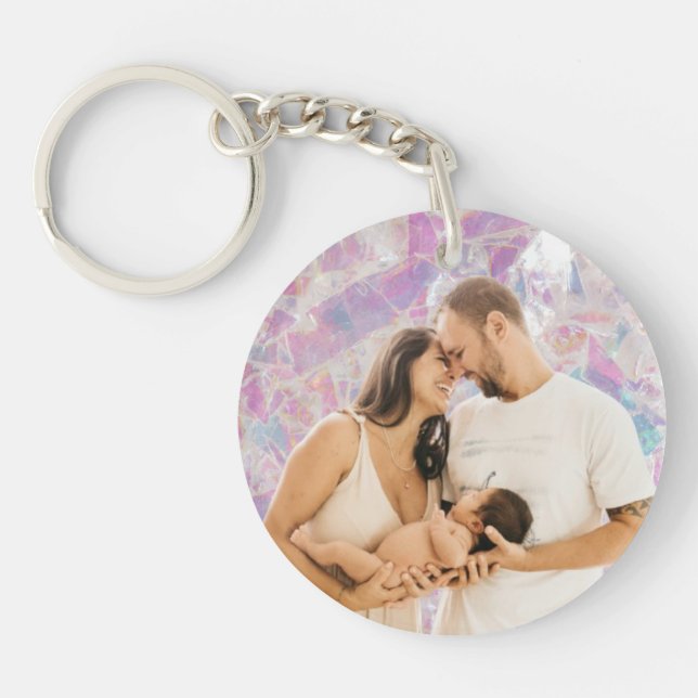 Personalized Glitter Keyring with Custom Photo (Front)