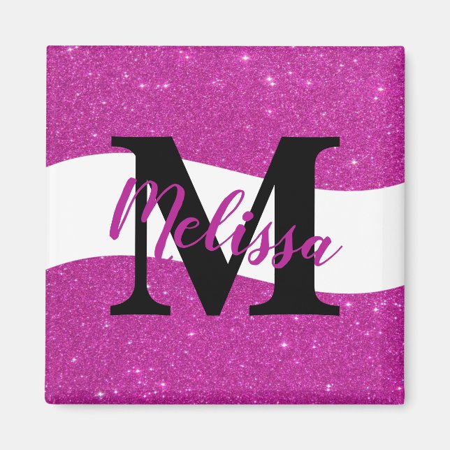 Personalized glitter  magnet (Front)