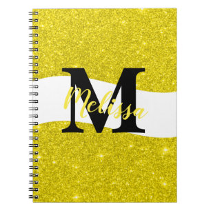 Personalized glitter notebook