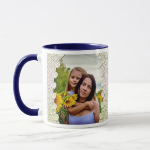 Personalized Glitter Photo Mug Wrap Design