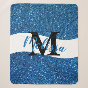 Personalized glitter sherpa blanket