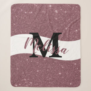 Personalized glitter sherpa blanket