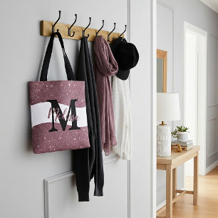 Personalized glitter  tote bag