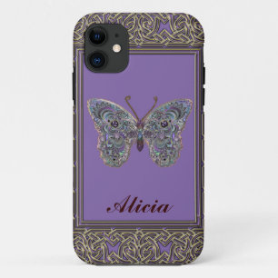 Personalized Glittery Metallic Butterfly Case
