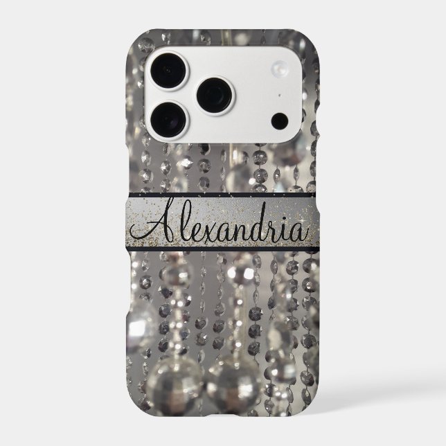 Personalized Glittery Silver Stringed Beads    (Back)